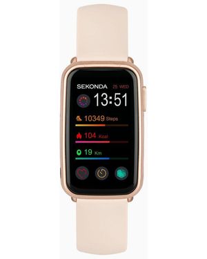 Sekonda Track 26Mm Smartwatch Watch With Rose Case And Silicone Strap With Lcd Dial - Black