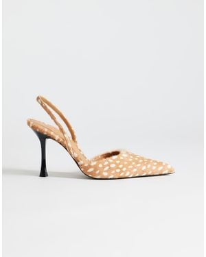 TOPSHOP Angel Real Hair On Leather Court Shoe - Metallic