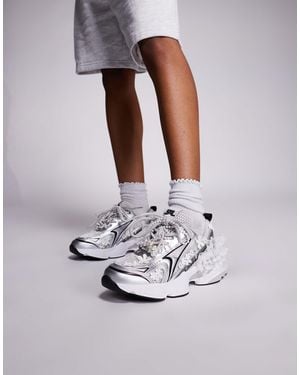 Steve Madden Simmie Chunky Sole Trainers With Lace Detail - White
