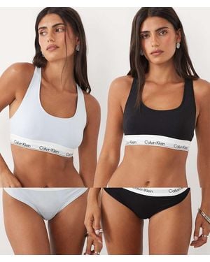 Calvin Klein Icon Cotton Modal 2-pack Bralettes - Brown
