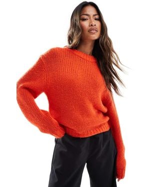 In The Style Knitted Oversized Jumper - Red