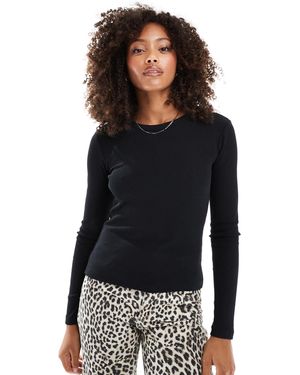 Vero Moda Long Sleeve Baby Rib Top - Black