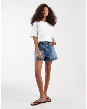 ASOS Denim Longer A Line Shorts - Blue