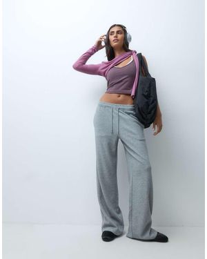 4505 Straight Leg Joggers With Adjustable Waist - Grey