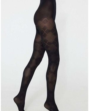 Tezenis Patterned 50 Denier Tights - Black