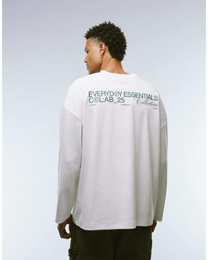 ASOS – langärmliges oversize-shirt aus hochwertigem, superschwerem material - Weiß