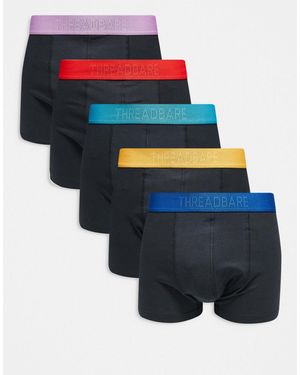 Threadbare – 5er-pack hipster-boxershorts - Blau