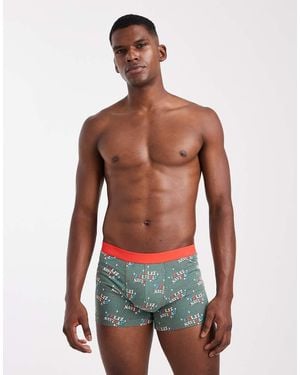 ASOS Christmas Trunks With Feliz Navidad Graphic - Red