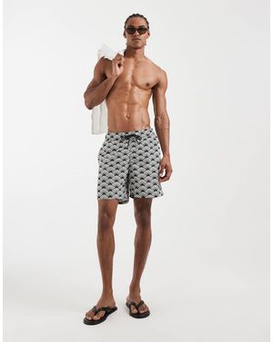 Blend Retro Style Swim Shorts - White