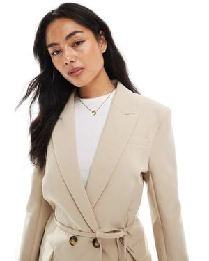 ASOS Tie Waist Cinch Blazer - Natural