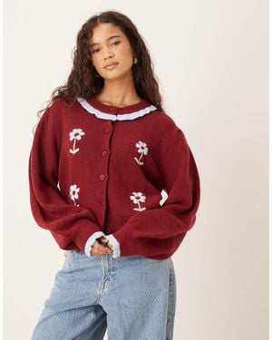 Neon Rose – strickjacke - Rot