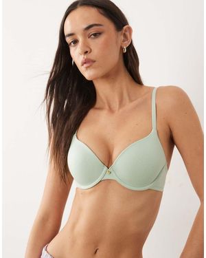 ASOS Sujetador Color Salvia Moldeado Estilo Camiseta Con Detalle De Charms-Verde