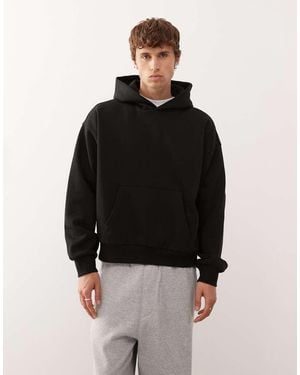 Weekday Heavyweight Jersey Oversized Boxy Fit Hoodie - Black
