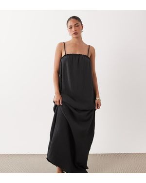 JDY Petite Mouwloze Maxi-Jurk Van Cheesecloth - Zwart