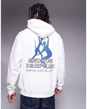 Faded Store Dance Graphic Back Print Hoodie - Grey