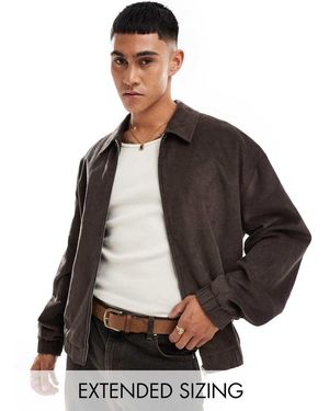 ASOS Giacca Giacca Harrington Oversize A Coste - Nero