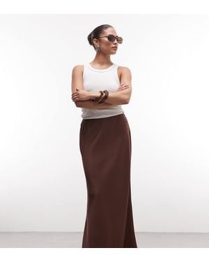 ASOS Asos Design Petite Satin Bias Midi Skirt - Purple