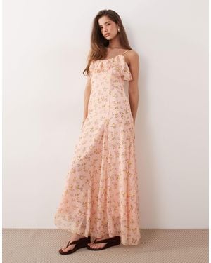 Y.A.S Frill Trim Cami Maxi Dress - Pink