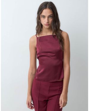 Miss Selfridge Satin Backless Cami Co-ord - Red