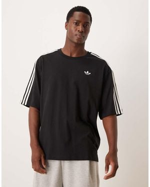 adidas Originals Three Stripe Oversized T-shirt - Black