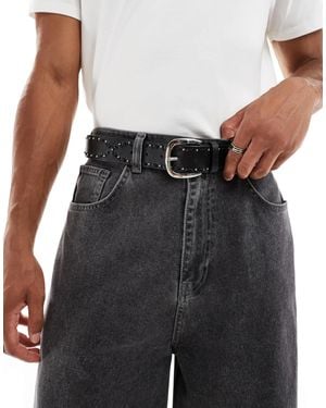 ASOS Woven Studded Belt - Black