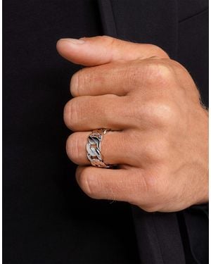 Thomas Sabo Bague à maillons en argent massif 925 - Noir