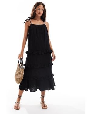 New Look Tiered Midi Sundress - Black