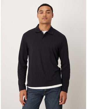 Mango Polo De Manga Larga De - Azul
