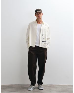 ASOS Relaxed Barrel Trousers - White