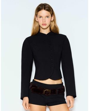 Bershka Taillierter blazer mit knopfverschluss - Schwarz