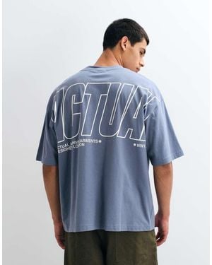 ASOS Oversized T-Shirt With Text Graphic - Blue