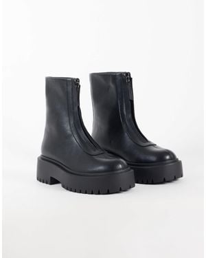 ASOS Adeline stiefeletten mit frontreißverschluss und grober sohle - Blau