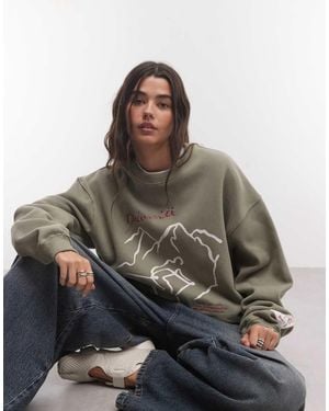 Nike Studio Fleece Oversized Sweater Met Print - Bruin