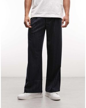 Prohibited Pantalones De Estilo Vintage Con Pinzas Y Raya Diplomática Soho De - Negro