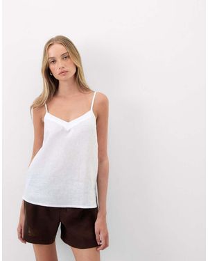 Intimissimi The Pure Linen Plain-Weave Linen Top - Purple
