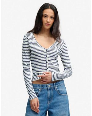 Superdry Athletic Essential Pointelle Cardigan - White