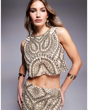 ASOS Crop top ornementé d'ensemble - Métallisé
