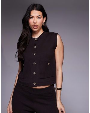 River Island Knit Detailing Vest - Gray