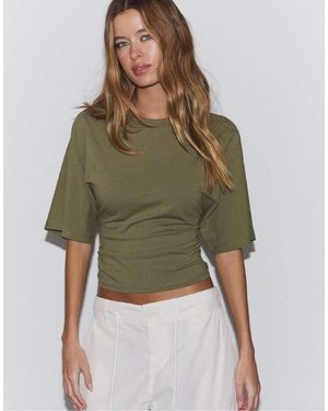 Stradivarius Japanese Short Sleeve T-shirt - Green