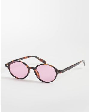 JJXX Slim Frame Oval Sunglasses - Pink