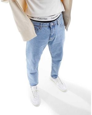 Don't Think Twice Dtt Classic Rigid Cropped Tapered Fit Jeans - Blue