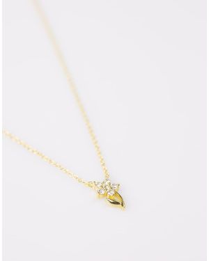 Lovisa Plated Sterling Flower Stem Pendant Necklace - White