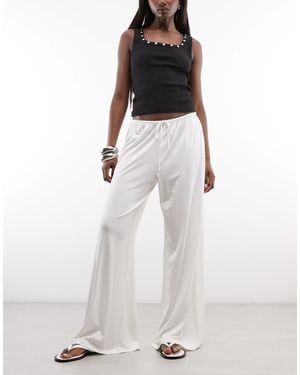 Weekday Wide Leg Drape Pants - White