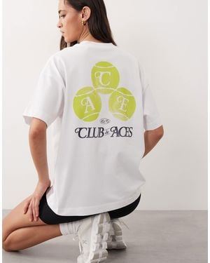 4505 Heavyweight Cotton Oversized T-Shirt With Tennis Back Print And Quick Dry Finish - White