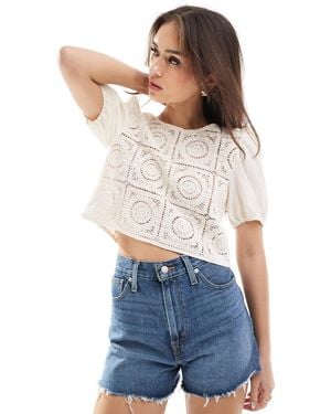 ONLY Crochet Tie Back Top - Blue