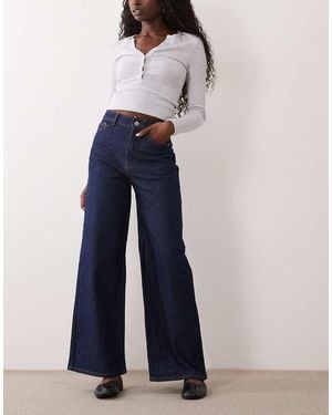 Pieces Selma High Waisted Wide Leg Jeans - Blue