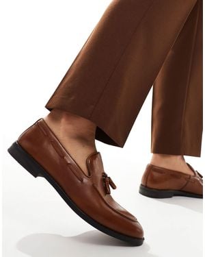 ASOS – leder-loafer - Braun
