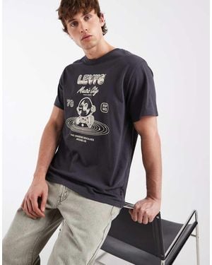 Levi's Camiseta Negra Con Estampado Gráfico-Negro - Azul