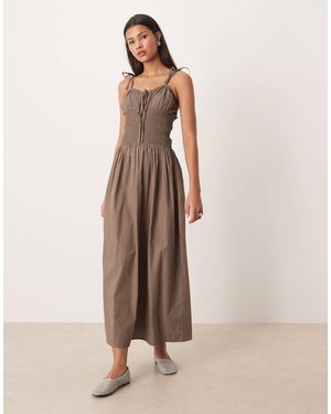 esmé studios Shirred Detail Maxi Beach Dress - Natural