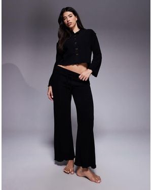 River Island Conjunto De Estar Por Casa Con Botones De Punto Liso De - Azul